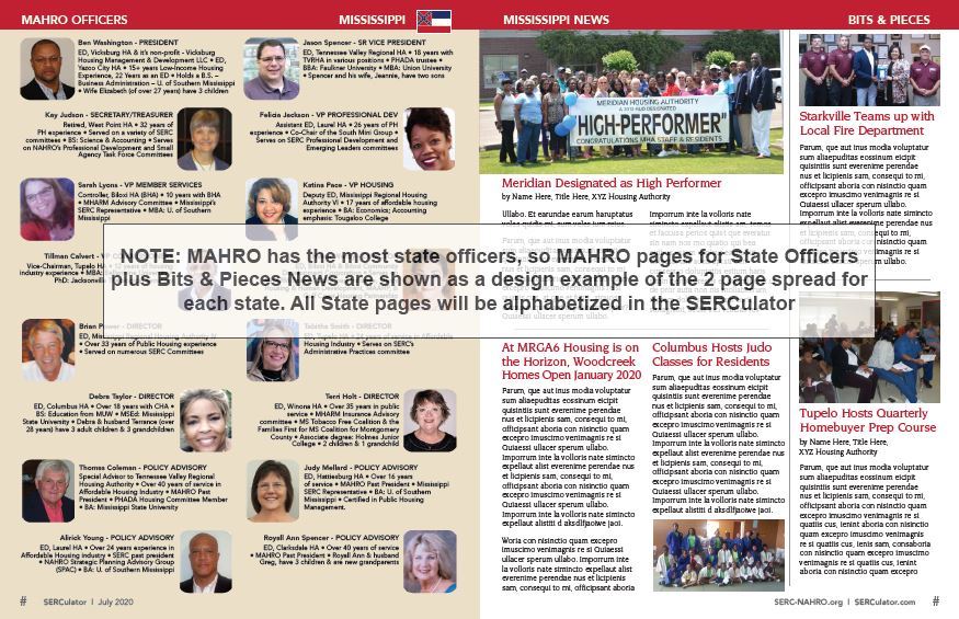 magazine layout for state associations & their news