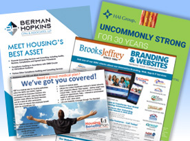 4 advertisers' ads overlapping showing their business names