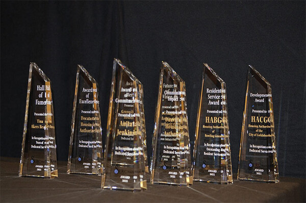 6 Clear SERC NAHRO Award Trophies