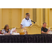 Matthew McClameney, ED (Opelika, AL) looks up as he speaks at the podium. 