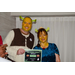  A couple dressed as Shrek and Fiona holding a Best Group Costume SERC Costume Contest Winner certificate. 